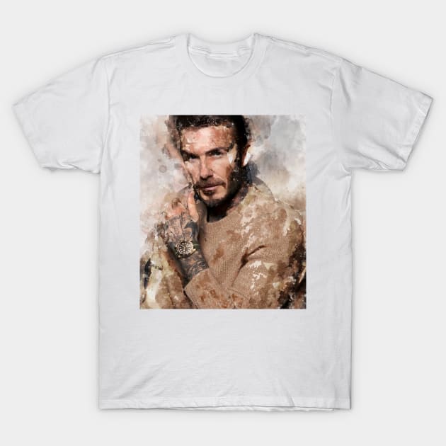 david beckham  Watercolour Painting T-Shirt by nonagobich